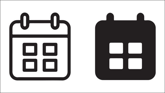 Isolated Mini Calendar Icon, Mini Calendar Schedule, Event Mini Calendar Planner, Date Reminder Organization Symbol, Time Management Design, Isolated White Background Vector