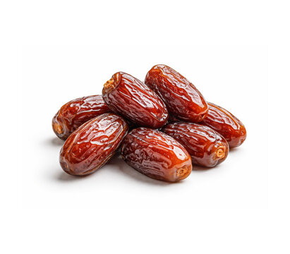 Pile of fresh medjool dates isolated on white background