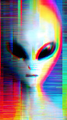 Abstract glitch colorful alien background
