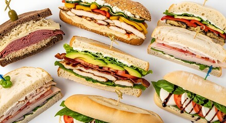 Delicious varieties of sandwiches