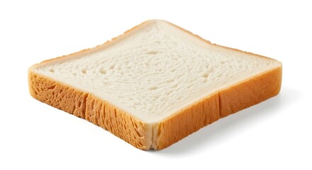 A single slice of white bread isolated