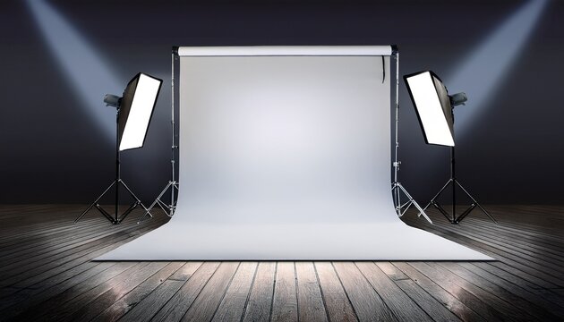 room with infinite white background for photography and softbox photography studio world photography day