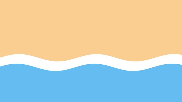 Stylized beach shore wave animation smooth motion