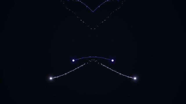 Constellation Patterns in Dark Night Sky.