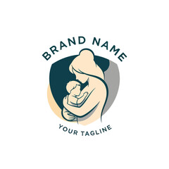 Mother Holding Baby Illustration Design Template.