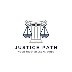 Justice Scales Logo Illustration Design Element.