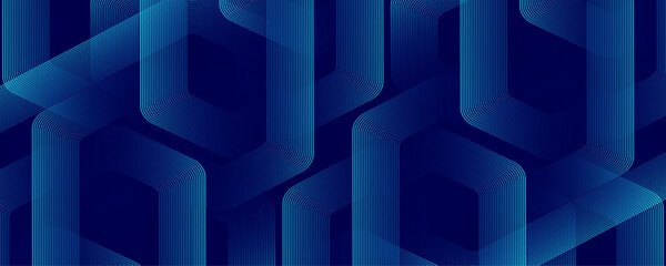 Modern digital technology background design with hexagons. Futuristic technology hexagonal abstract mesh concept. Geometric stripe line art design for poster, brochure, cover, banner, website, header.
