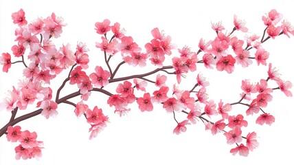 Fototapeta premium Cherry blossom tree branch blooming, representing springtime, traditional japanese culture, beauty, and renewal