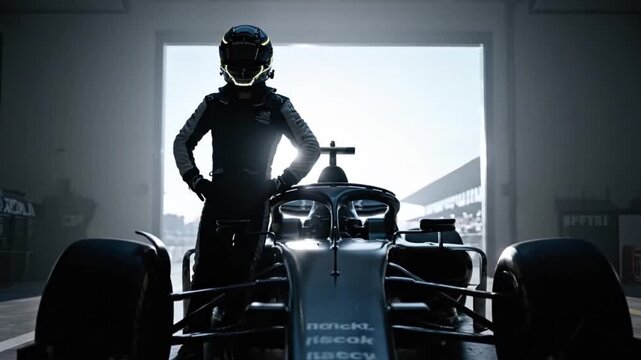 Racing Driver Preparing for Competition.