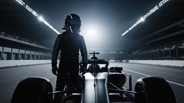 Racing Driver Preparing for Formula One.