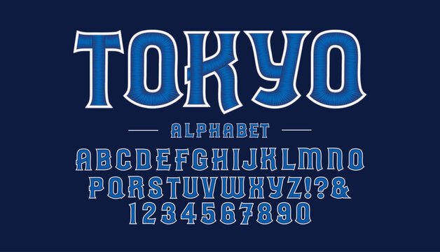 Classic college varsity font alphabet. Varsity sport font in western style for baseball, football or basketball logo, brand and t-shirt. Athletic department typeface, varsity stylish font alphabet
