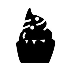 black cupcake glyph icon illustration vector