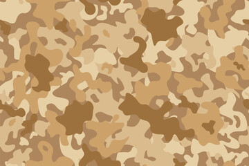 Naklejka premium Army camo seamless print. Desert or urban brown camouflage military pattern graphic print for fashion.
