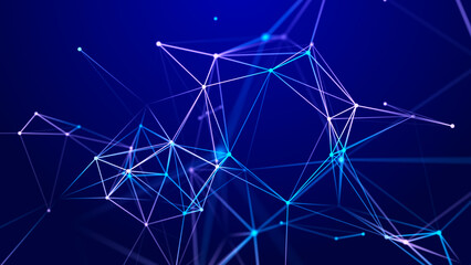 Global network connections. Big data and digital dots. 3D rendering.