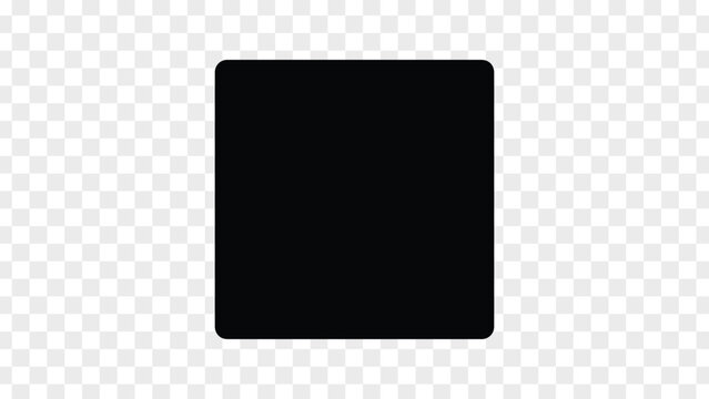 Black rounded square on checker pattern background