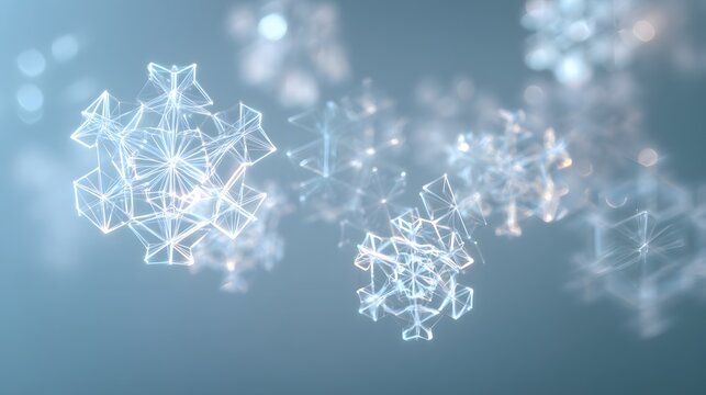 Clean Abstract Snowflake Design with Soft Luminous Light
