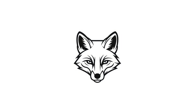 Minimalist fox head illustration on white background vector design