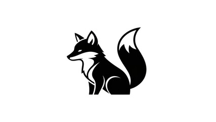 Obraz premium Stylized fox silhouette on white background for branding and design concepts