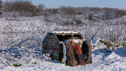 Bac à marrée enneigé, Yves, Charente Maritime, France © jujud3100