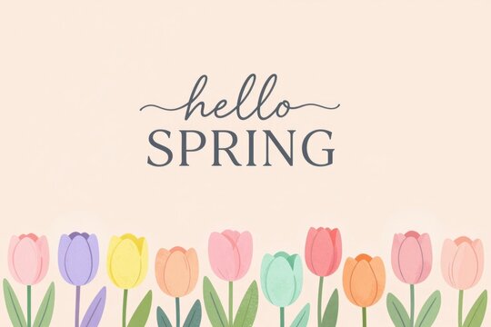 Greeting spring with colorful flowers on a soft background showing warmth and joy