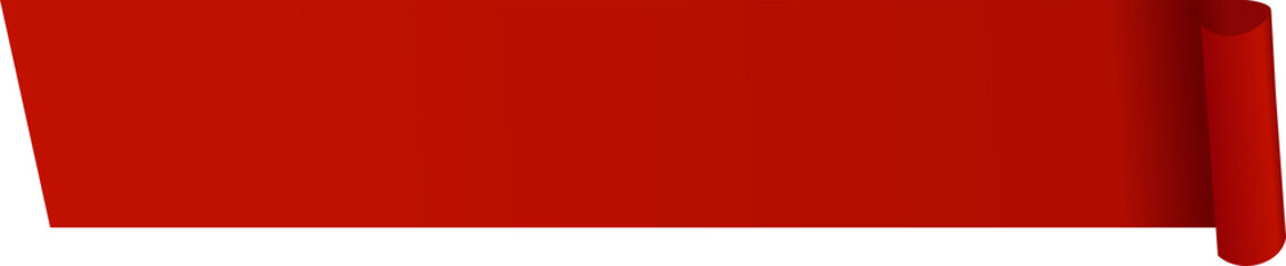 Obraz premium Red Scroll Banner - Isolated, Blank, Curled Edge