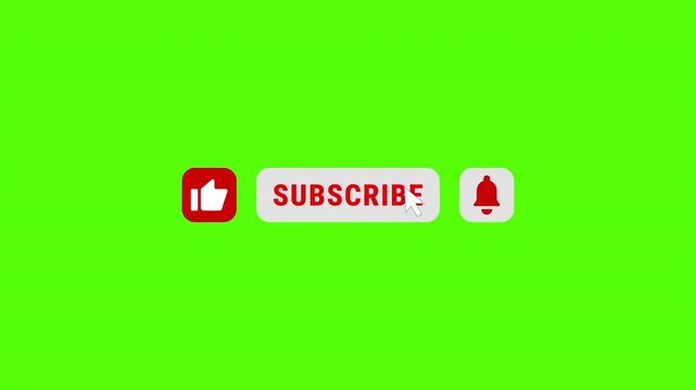  Like Subscribe Bell Notification Button, subscribe to channel.  for video creators and social media content. 4K video.