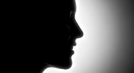 Silhouette of a human face.