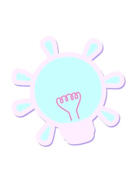 pixelize effect animation of electric light bulb sticker