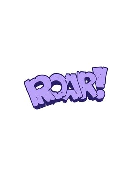 starburst effect animation of cartoon doodle roar sign