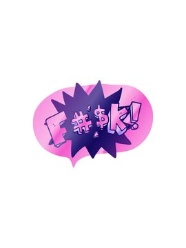 flashy sales animation of freehand drawn speech bubble cartoon swearword