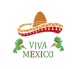 Viva Mexico! Mexican Independence Day. Perfect for celebrations. Vector illustration