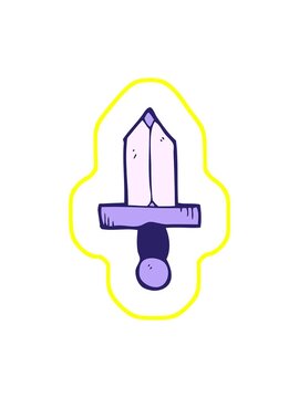 radioactive glowing animation of cartoon dagger