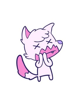 attention grabbing animation of cartoon dead fox