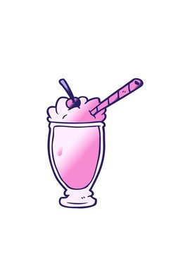 bobbing motion animation of cartoon milkshake design