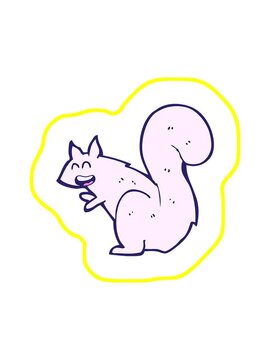 radioactive glowing animation of squirrel cartoon