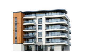Obraz premium Modern residential apartment building on transparent background