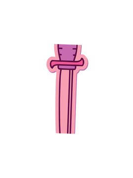 pressure popping animation of sticker of tattoo in traditional style of a dagger