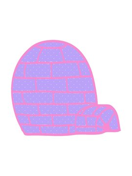 splitting motion animation of cartoon doodle ice igloo