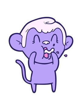 bobbing motion animation of crazy cartoon monkey