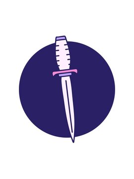 attention grabbing animation of tattoo style image of a dagger