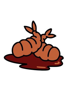 vibrating motion animation of a japanese fried shrimp food snack