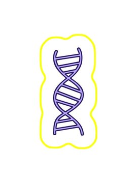 radioactive glowing animation of cute cartoon of a DNA strand