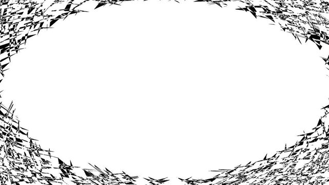 破片やささくれのような鋭いフレームのアニメーション