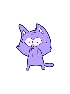 popping motion animation of cartoon neon cat