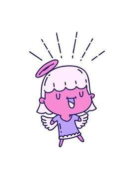 bobbing motion animation of illustration of a traditional tattoo style singing angel
