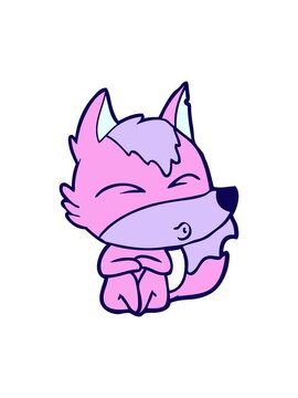 neon light effect animation of cartoon drawing of a wolf whistling