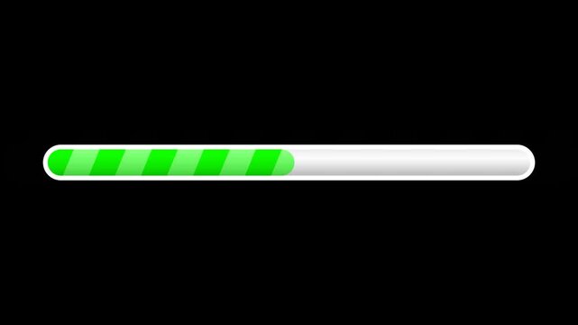 Countdown progress bar animation showing time decreasing over 10 seconds on a black background. Great for apps, websites, games, and digital interfaces needing a timer or delay indicator.