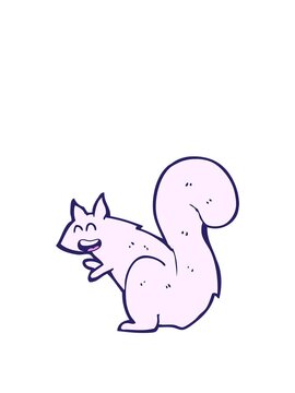 stretching up animation of squirrel cartoon
