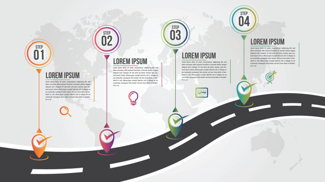 Business time-line infographic flow chart