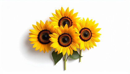 Naklejka premium A bouquet of sunflowers on a table indoors with natural light 